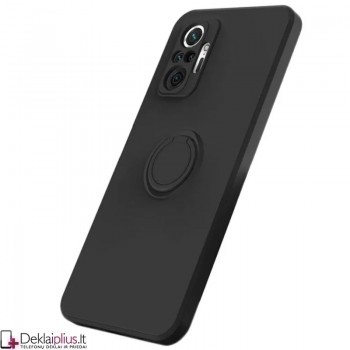 Švelnaus silikono dėklas su žiedu - juodas (Xiaomi Redmi Note 10 Pro) Švelnaus silikono dėklas su žiedu - juodas (Xiaomi Redmi Note 10 Pro)